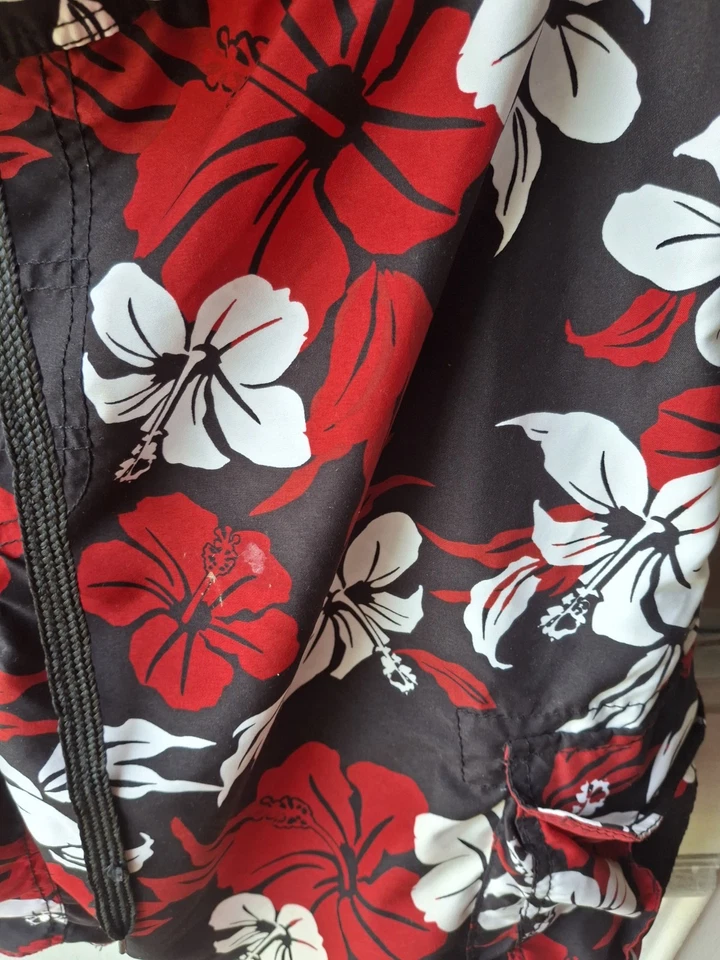 Shorts de tabuleiro havaiano masculino Arizona tamanho G preto vermelho branco cuecas anexadas 22 polegadas - Imagem 3 de 4