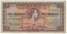 P18a 1952 Bermuda 5 shilling note (world lot) Comb Ship