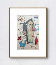 Random Sketchbook Pages: Clark Kent :Paper: 6x19 Unique Neo-Expressionism