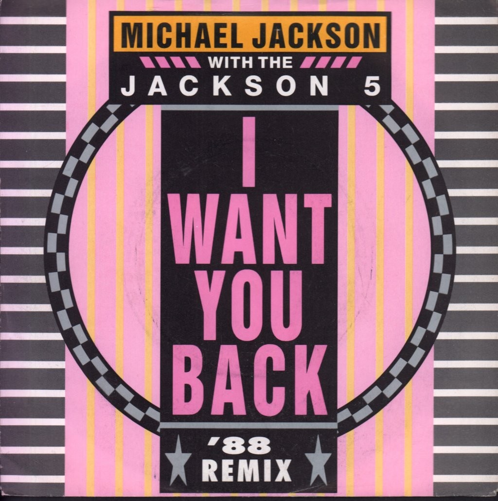 Michael Jackson I Want You Back 7"" vinyl UK Motown 1988 paper label design with