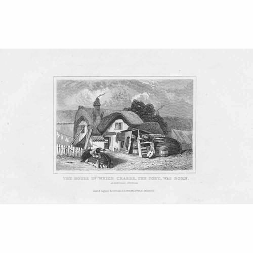 ALDEBURGH Suffolk House in Which Crabbe the Poet was Born - Antique Print c1850