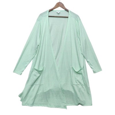 LuLaRoe Caroline Cardigan Womens 2XL Green Comfortable Long Sleeve Open Front