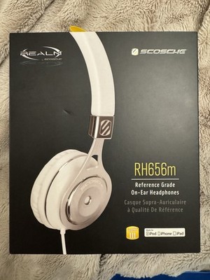 New Noise Isolation Headphones on-ear,  Playback Controls, SCOSCHE RH656m, White