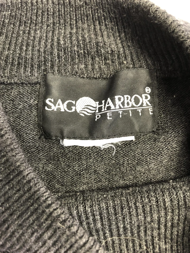 Suéter de punto Sag Harbor para mujer pequeño mediano manga corta cuello falso Foto 2 de 4