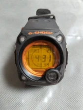 Casio G-SHOCK Digital Watch Black Orange Stopwatch Used G1205