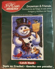 J P Coats Snowman  Friends Latch Hook Rug Kit Holidays Size 27"x40" Model 25517