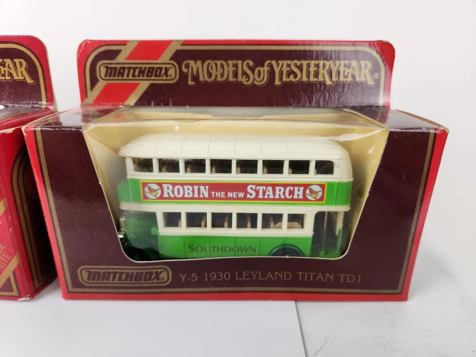 Matchbox Model Of Yesteryear Y5-C 1930 Leyland Titan & Mobiloil Y-3 Model T Vtg - Image 2 of 4