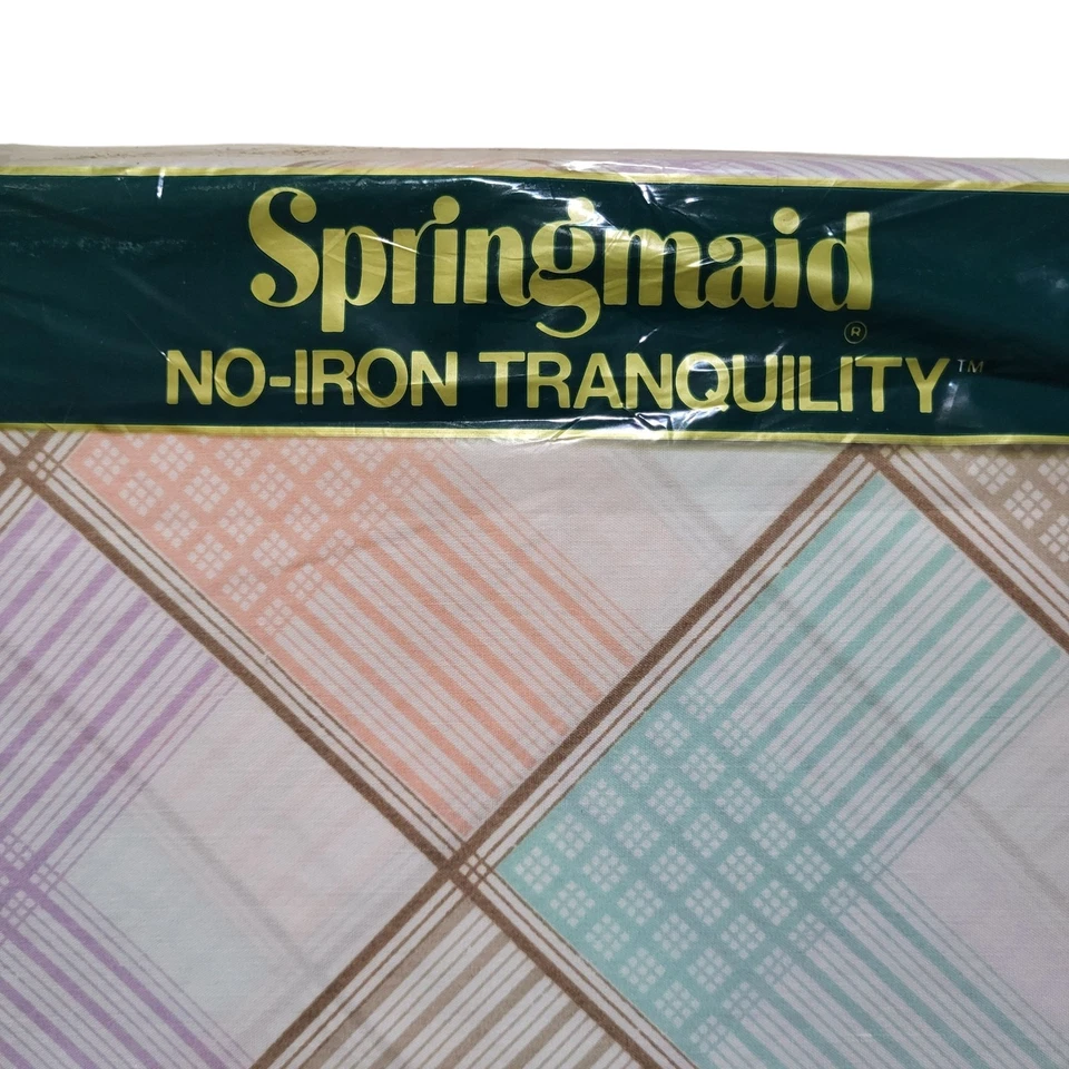 Springmaid Double Flat Sheet Vtg Striped Multicolor No Iron Tranquility New - Image 2 of 4