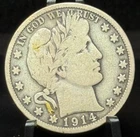 1914 United States Barber Half Dollar 50C Silver Coin