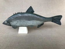 Ice Spearing Fishing Decoy, Hand Carved, Painted Whitefish, Rod Zurn, MN 1960's.