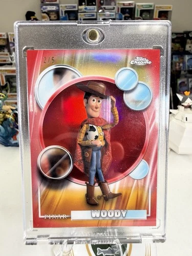 2026 Topps Chrome Disney Woody Red Refractor 2/5 Toy Story Pixar SSP RARE