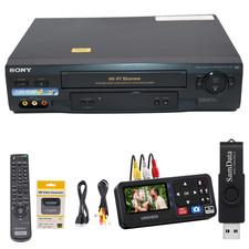 Sony VHS VCR Player to Digital Converter Bundle Transfer Tapes to USB MP4 DVD