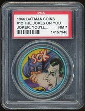 1966 Batman Coins #12 The Jokes On You Joker, You'll PSA 7 *7946
