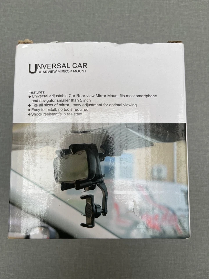 Car Mount Holder Cellphone Stand Rear-View Mirror Clip 360 Universal - Image 4 of 4