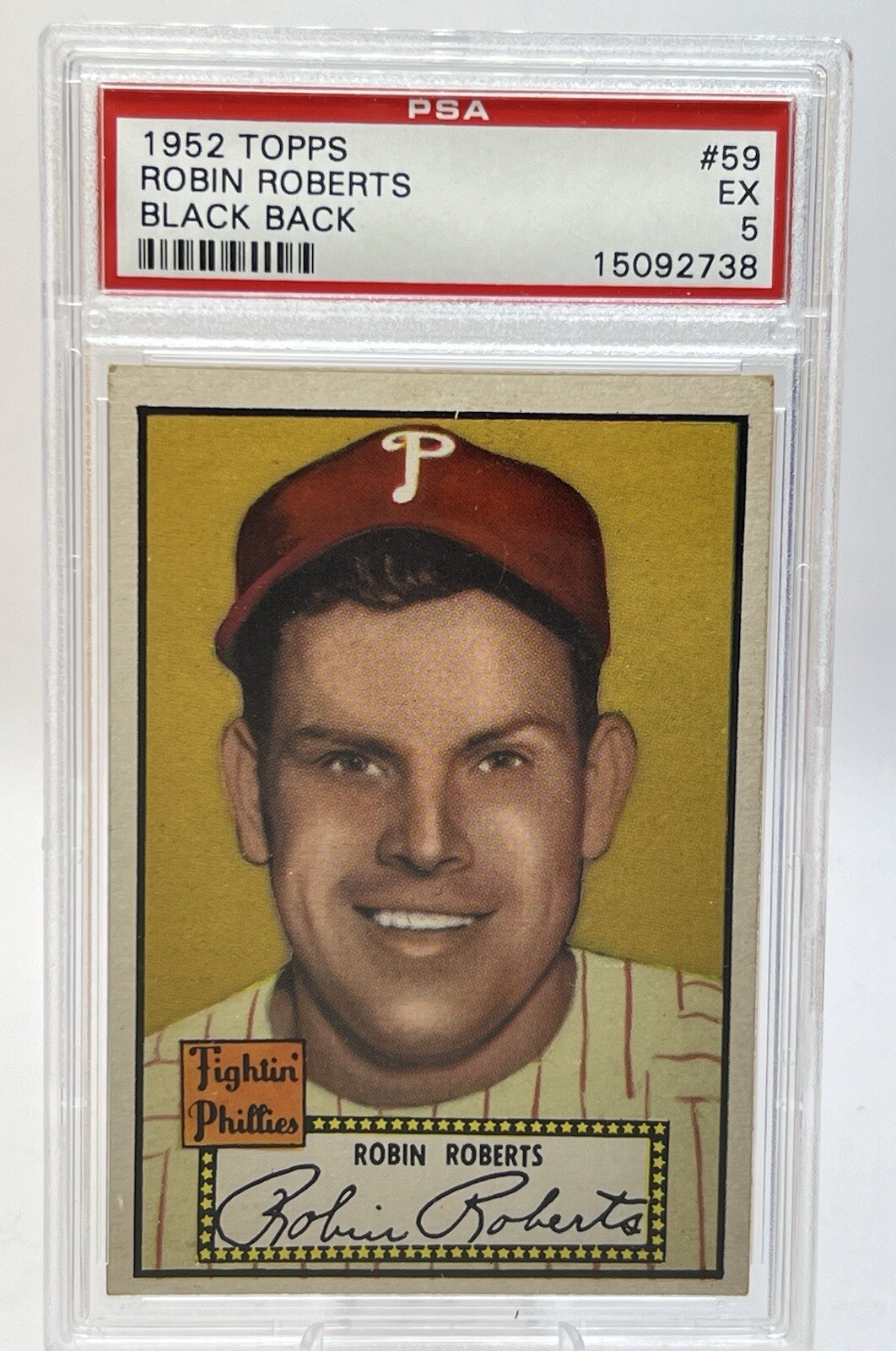 1952 Topps #59 Robin Roberts Black Back PSA 5 Phillies HOF