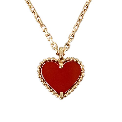Van Cleef & Arpels Sweet Alhambra Rose gold Carnelian Necklace
