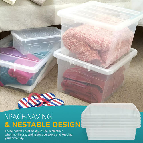 Clear Plastic Storage Boxes with Lids Stackable Box Home Office Kitchen UK Made - Picture 37 of 45