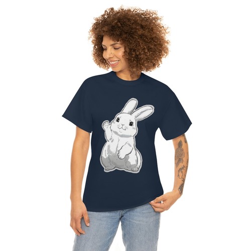 US Adults - Easter Bunny - Friendly Rabbit - Cute Funny Unisex Heavy Cotton Tee - Picture 4 of 109