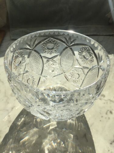 Lead Crystal Rose Bowl Vase UNSIGNED - Picture 15 of 17