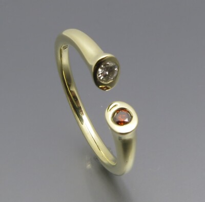 REIF-DESIGN - ELEGANTER BICOLOR BRILLANT RING - 585 GOLD