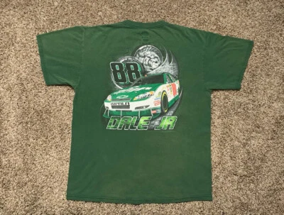 Y2K NASCAR 2009 Shirt Men Small Dale Earnhardt Jr Green Double Sided AMP ENERGY - Image 1 of 4