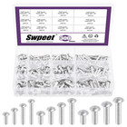 300 Pack M4/M5/M6×10Mm/14Mm/20Mm/25Mmsolid Aluminum Brazier Head Rivets, Aluminu