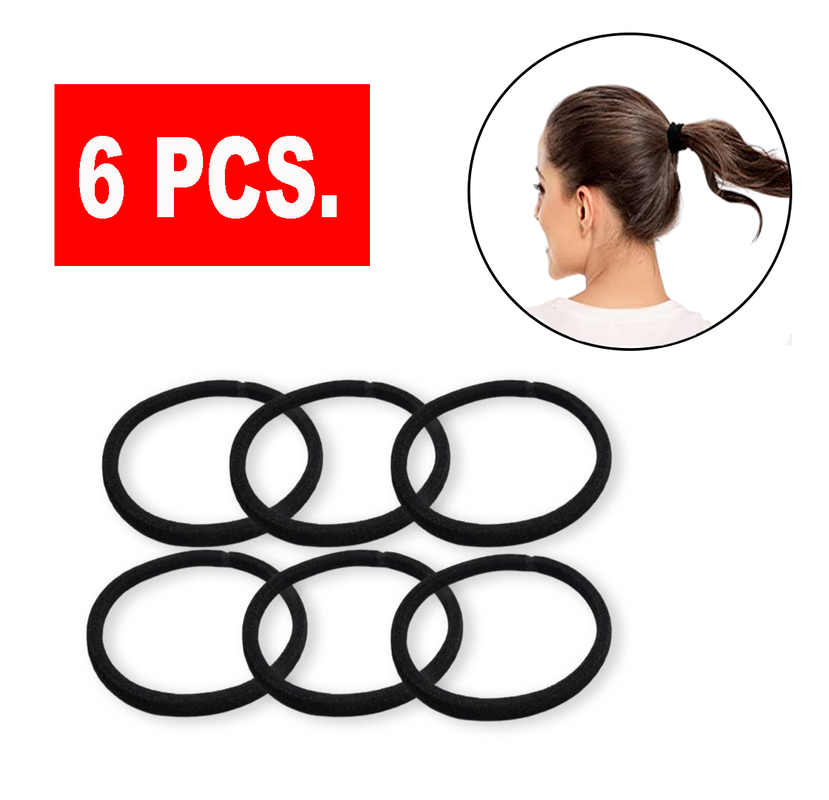 6 Pcs Black Hair Ties for Thick Curly Hair for Woman eBay