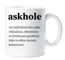 Askhole Mug Urban Dictionary Definition Funny Novelty Ceramic Cup Gift Friend