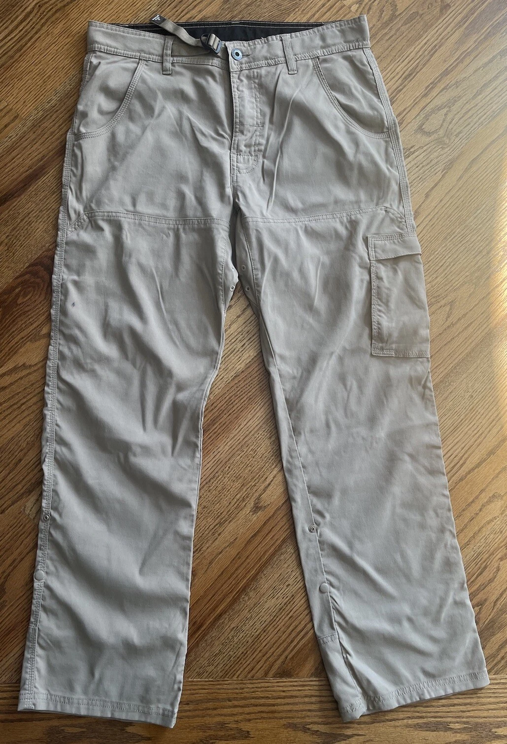 prAna Fishing Hiking Outdoor Travel Cargo Pants Men's Size M/30 Beige Stretch