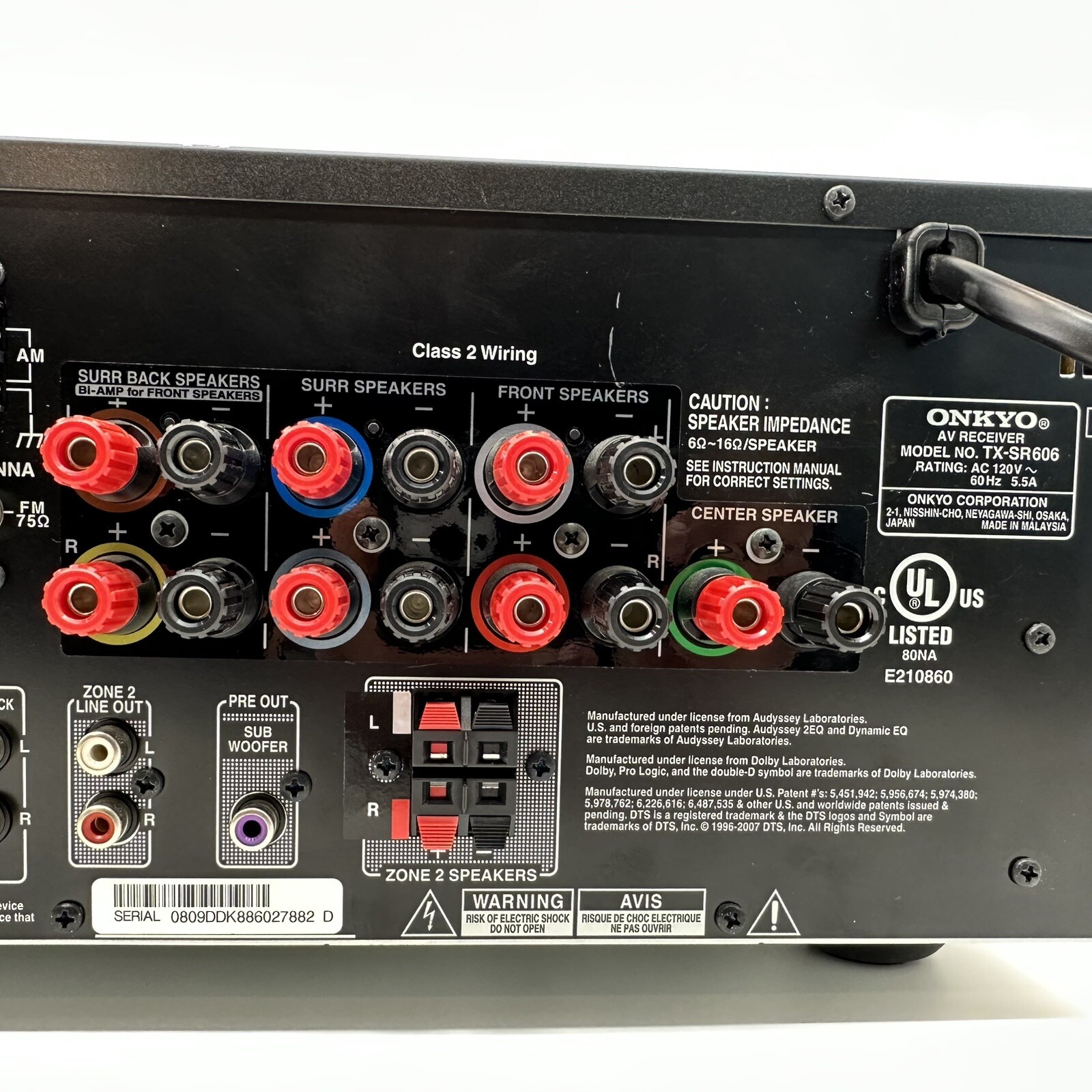 ONKYO TX-SR606 DOLBY 7.1 CHANNELL SURROUND SOUND RECEIVER 4 HDMI TXSR606
