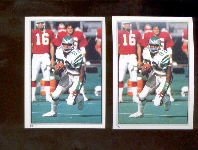 1985 Topps MIKE QUICK Philadelphia Eagles Sticker + Coming Soon Both Variations