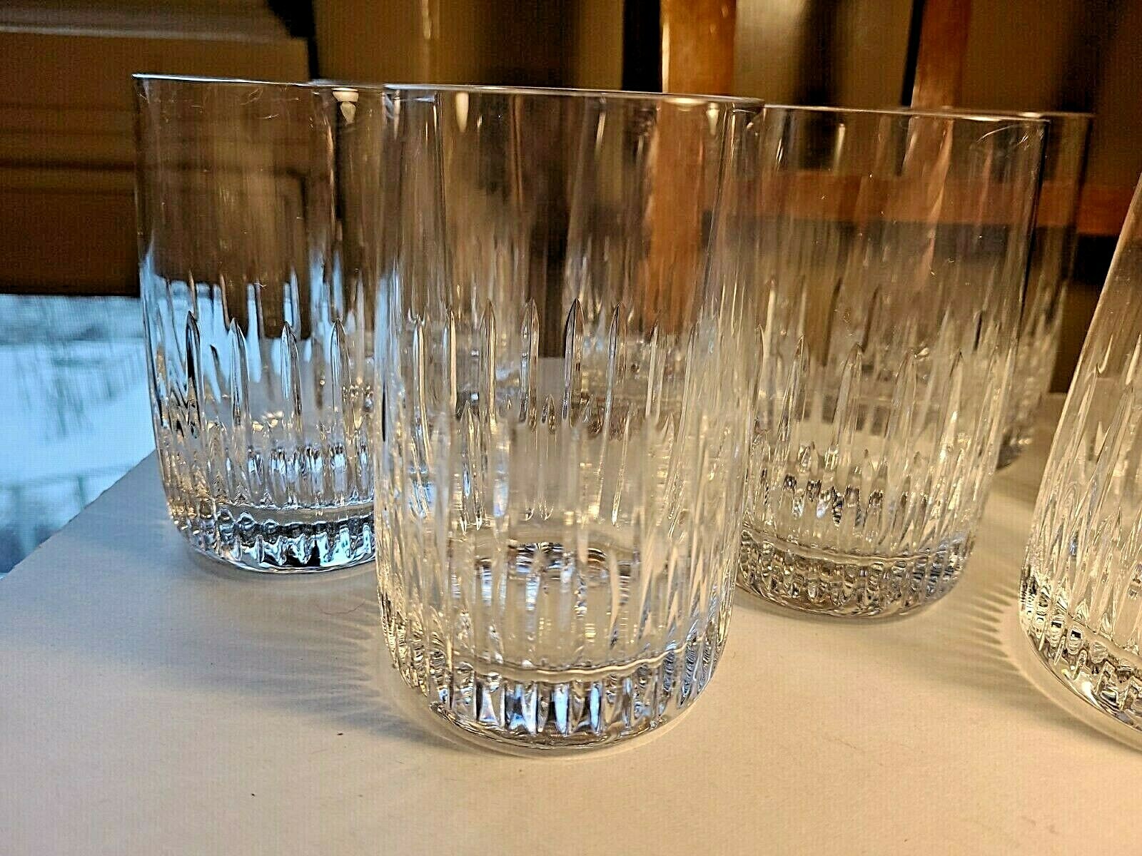 LOT 8 Elegant Vertical Cut Crystal Tumblers 8 oz Estate Find MINT ! eBay