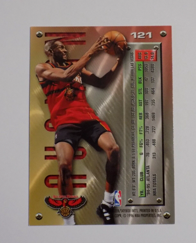 Tarjeta de baloncesto #121 Stacey Augmon Fleer Metal 1995-96 - Imagen 2 de 4