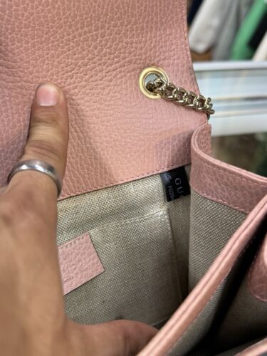 GUCCI DOLLARO AD INCASTRO GG TRACOLLA TRACOLLA CATENA BORSA - Rosa/Rosa - Foto 14 di 17