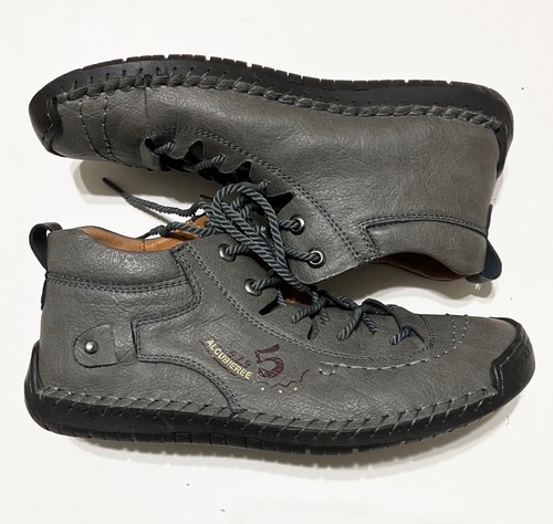 Alcubieree Mens 8.5 Casual Leather Shoes Ankle Chukka Walking/Driving Boots - Picture 3 of 10