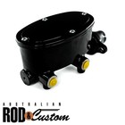 1-1/8 Inch Bore Black Oval Aluminium Master Cylinder 4 Wheel Disc Hot Rod Chev