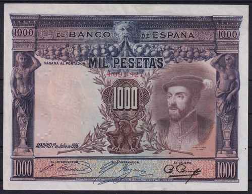 BILLETE ESPAÑA 1000 PESETAS 1925 CARLOS I - EBC