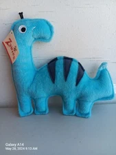 Zanies Squeaky Dog Toy Dino Dog Bronto Light Blue