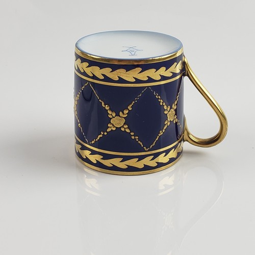 1771 Sevres Cobalt Blue & Gold Flowers Demitasse Cup & Saucer S mark - Picture 7 of 10