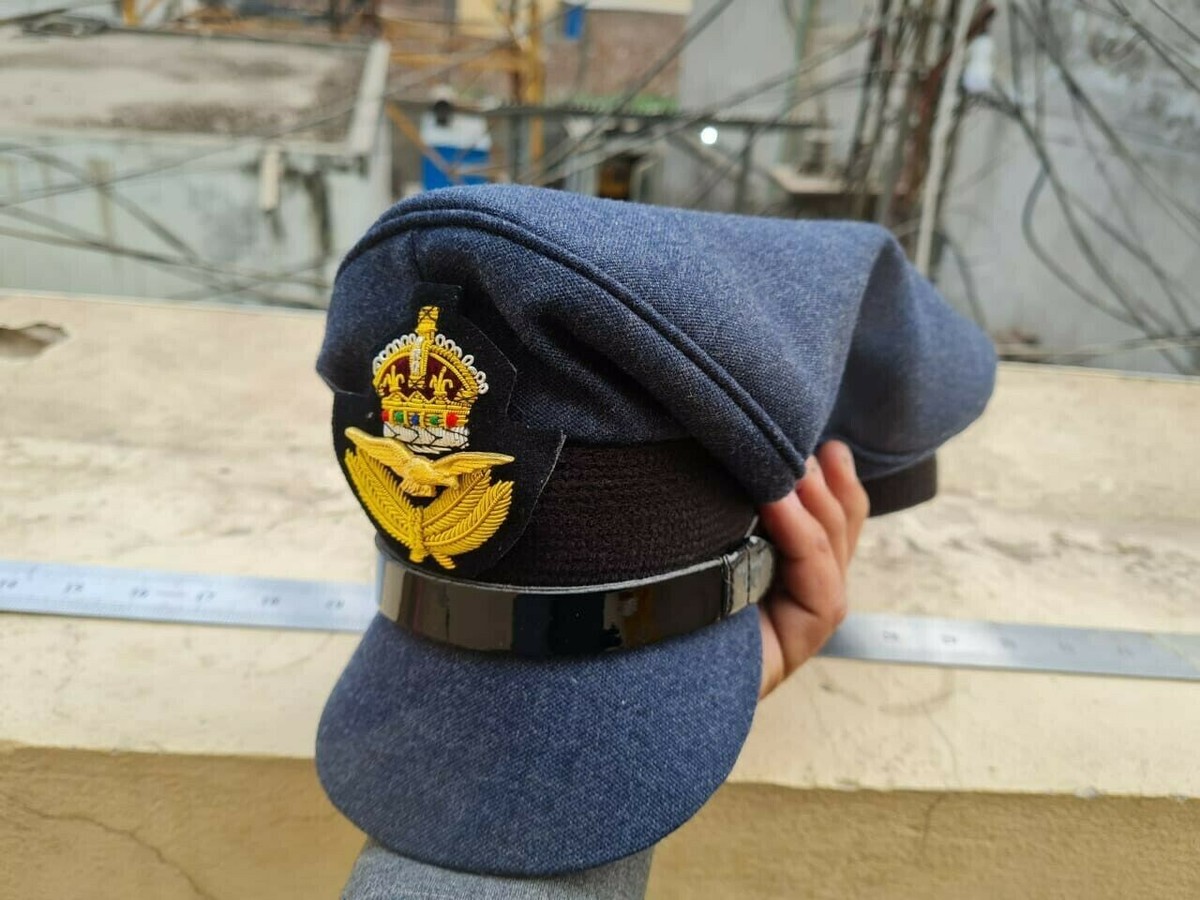 WW2 British RAF Visor Caps Repro Pilot Peak Hats Uniform Air Force