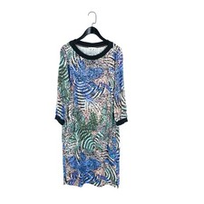 Sandwich Green Pink Abstract Nature Spot Print Short Shift Dress - Size 10 EU38