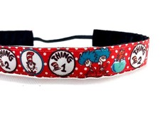 Dr Suess headband. Thing 1 Thing 2. Nonslip Headband. Running headband.
