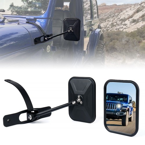 For 2018-2024 Jeep Wrangler JL & JT Gladiator Aluminum Side Mirrors Doors Off - 第 1/7 張圖片
