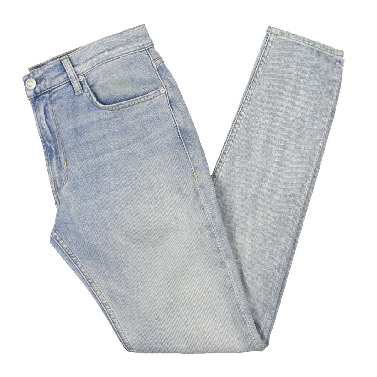 Джинсы-скинни Hudson Womens Zack Blue из потертого денима средней посадки 31 BHFO 9138