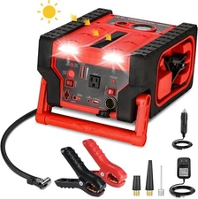 2000A 12V Solar Car Battery Jump Starter-20000 mAh Portable Power Station with 1