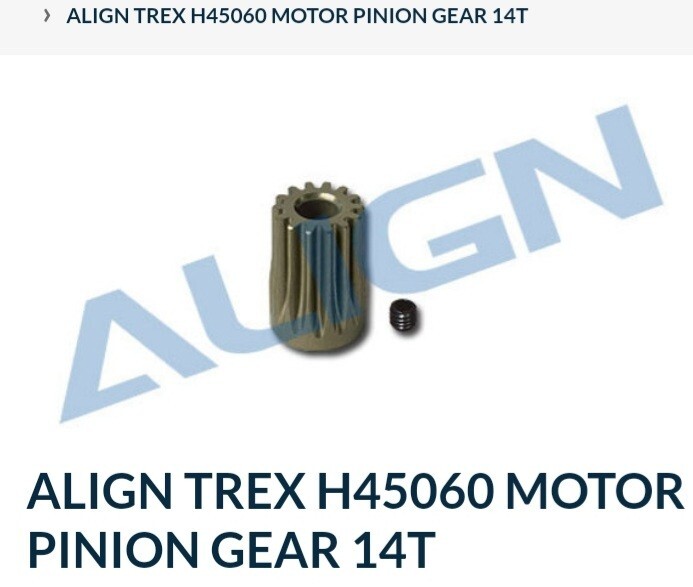 ALIGN TREX H45060 Motor Pinion Gear 14T