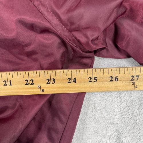 Fear Of God Collection Two Bomber Jacket Men Large Burgundy Nylon Lined Full Zip - Picture 14 of 16