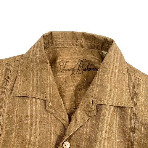 Tommy Bahama Camp Hemd Mittelbraun Vertikale Streifen - Bild 8 von 8