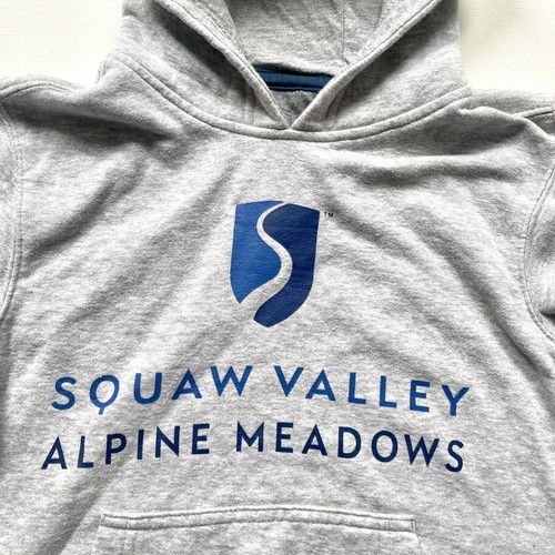 Squaw Valley Kids Sweatshirt 4-6 Hoody Alpine Meadows Ski Collector Rare Gray CA - Picture 2 of 8