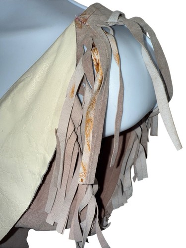 Handmade Native American Tan Leather Fur Fringe Dress W/ Hair Tail Small S? - Picture 18 of 18